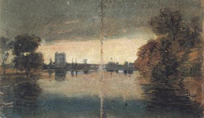 Joseph Mallord William Turner River Scene,Evening effect (mk31) China oil painting art
